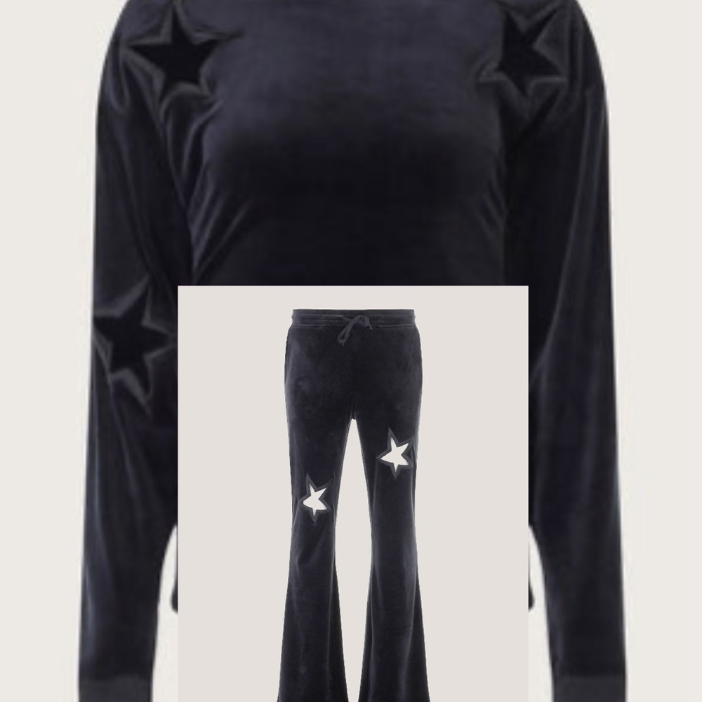 Paris Hilton Black Star-Embellished Jumpsuit